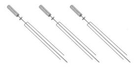 3 Espetos Tridente Gira Churrasqueira Giratória Grill