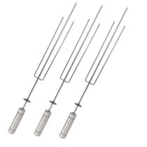 3 Espetos Tridente Giratório 75cm Inox Triplo Churrasqueira 3 Espetos Tridente Giratório 75cm Inox Triplo Churrasqueira