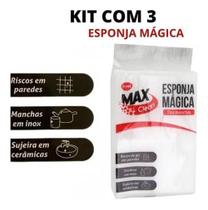 3 Esponja Mágica Bucha Melamina Multiuso Tira Limpa Manchas