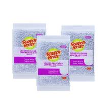 3 Esponja Prateada Louças Delicadas Scotch Brite 3M