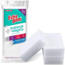 3 Esponjas Mágica Branca Multiuso Limpeza Pesada Esfrebom 3 Esponjas Mágica Branca Multiuso Limpeza Pesada Esfrebom