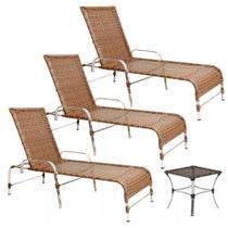3 Espreguiçadeiras e Mesa para Piscina, Área, Varanda Trama Original