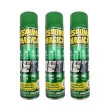 3 Espuma Mágica Limpeza Seco Bancos Teto Forro Portas Carros