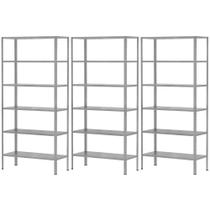 3 Estante Armário De Aço 90cm Para Almoxarifado Livros Sala 6 Bandejas Resistente Multiuso Galvanizada Escritório Quarto Organização 3 Estante Armário De Aço 90cm Para Almoxarifado Livros Sala 6 Bandejas Resistente Multiuso Galvanizada Escritório Quarto Organização