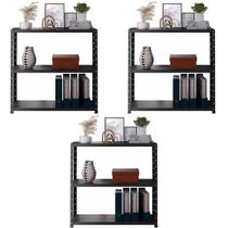 3 Estante Para Sala Almoxarifado Escritório Estoque Cozinha Com 3 Bandejas 70cm Resistentes Armário Aço Multiuso 3 Estante Para Sala Almoxarifado Escritório Estoque Cozinha Com 3 Bandejas 70cm Resistentes Armário Aço Multiuso