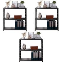 3 Estante Para Sala Almoxarifado Escritório Estoque Cozinha Com 3 Bandejas 70cm Resistentes Armário Aço Multiuso 3 Estante Para Sala Almoxarifado Escritório Estoque Cozinha Com 3 Bandejas 70cm Resistentes Armário Aço Multiuso
