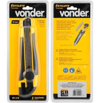 3 Estilete Profissional Emborrachado Reforçado Largo 18mm