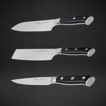 3 Facas Japonesa Alta Precisão Santoku Nakiri Utility Latour