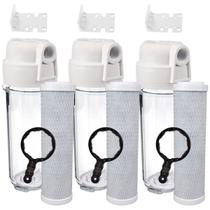 3 Filtros Carvão Ativado Completo Remove Cloro 3 Estágios 3 Filtros Carvão Ativado Completo Remove Cloro 3 Estágios