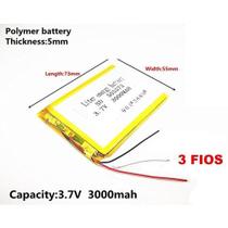 3 Fios 505573 3,7v 3000mah Para Gps Foston 7 -