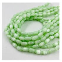3 Fios de Pedras Arroz 10x5mm 90un Verde Claro 30cm Arte 3 Fios de Pedras Arroz 10x5mm 90un Verde Claro 30cm Arte
