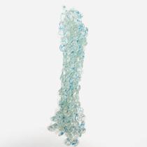 3 Fios Pedras 20mm 60un Redondo Transparente 35cm Listra Azul