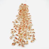 3 Fios Pedras 24x18mm 48un Gota Transparente 30cm Artesanato