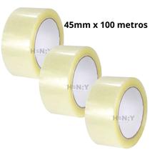 3 Fitas Adesivas 45mm X 100 metros - 3 Rolos