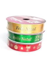 3 Fitas de Cetim Decoradas Natalino 10mX15mm 3 Fitas de Cetim Decoradas Natalino 10mX15mm