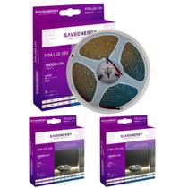 3 Fitas Led Luz Neutra 5m 18w 1800lm 400k 12v Save Energy