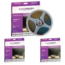 3 Fitas Led Luz Quente 3000k 18w 12v Ip65 5m Save Energy 3 Fitas Led Luz Quente 3000k 18w 12v Ip65 5m Save Energy