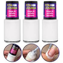 3 Fitas Líquidas Cora 9Ml Nunca Mais Esmalte Borrado