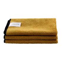 3 Flanelas de Microfibra 40x40 Peanut Butter 250 GSM Com Costura Autoamerica