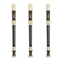 3 Flautas Yamaha Doce Soprano Barroca YRS-32B Série 30 Marrom