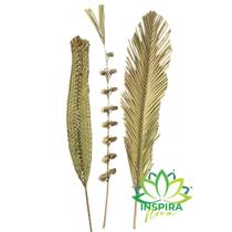 3 Folhas De Palmeira Trançada Trabalhada Alvejada Decoração
