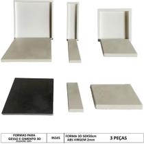 3 Forma Molde 3d Piso Liso 25x12,5cm 25x25cm e 50x50cm Abs 2mm IN345