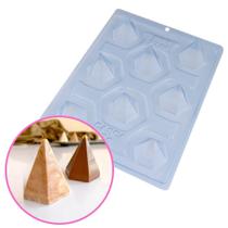 3 Formas de Acetato Especial Trufa Pirâmide 6 Faces Doces Finos