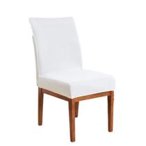 3 Forro de Cadeiras de Malha com Elástico Branco