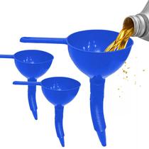 3 Funil De Óleo Gasolina Galao Combustivel Plastico Com Bico