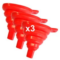 3 Funil Retrátil Dobrável Flexível 8x9cm Silicone Cozinha