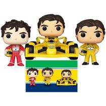 3 Funko Pop Ayrton Senna Racing Coleção 30 Anos Rides Deluxe