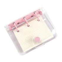 3 furos Mini PVC Folha Solta Diário Transparente Notebook Bolso Traveler Planner Nota Livro De Suprimentos de Escritório - Rosa