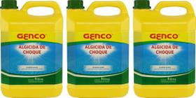 3 Galão Algicida De Choque 5 Litros Genco Limpeza Agua Verde