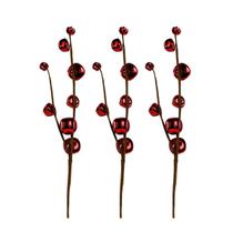 3 Galho Guizo Vermelho Metal Árvore De Natal Guirlanda 52cm - Magizi