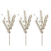 3 Galhos Folhagem e Berries Dourada Pick Enfeite Natal 80CM - Magizi 3 Galhos Folhagem e Berries Dourada Pick Enfeite Natal 80CM - Magizi