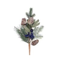 3 Galhos Natalino Pinhas e Azevinho Luxuoso azul 35cm 3 Galhos Natalino Pinhas e Azevinho Luxuoso azul 35cm