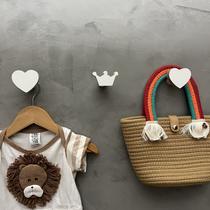 3 Ganchos de parede Coração e Coroa decoração infantil bebê 3 Ganchos de parede Coração e Coroa decoração infantil bebê