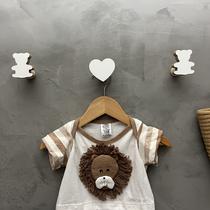 3 Ganchos de parede Urso e Coração decoração infantil safari