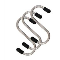 3 Ganchos Tipo S Inox Pendurar Utensílios Suporte Cozinha P
