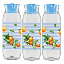 3 Garrafa De Água Geladeira Jarra Suco Tampa Premium 1,4lt