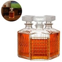 3 Garrafas de Vidro 500ml com Tampa Luxo Cristal Bar Whisky 3 Garrafas de Vidro 500ml com Tampa Luxo Cristal Bar Whisky