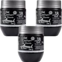 3 Gel Desodorante Massageador Bio Instinto Cartilagem de Tubarão 18 Ervas Pote 240g