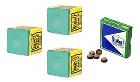3 Giz Verde Triângle + 5 Sola Triângle Taco Sinuca Bilhar 3 Giz Verde Triângle + 5 Sola Triângle Taco Sinuca Bilhar