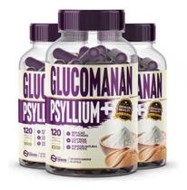 3 Gluco ma nnan Psy llium 120 Cápsulas 500mg Premium