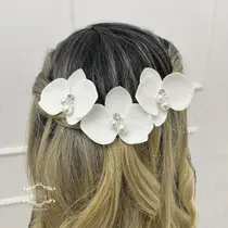 3 Grinaldas Grampo De Noiva Arranjo Orquídea Enfeite A41