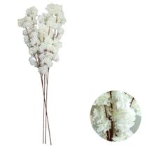 3 Hastes Flor Pessegueiro Artificial Cerejeira 95cm Realista