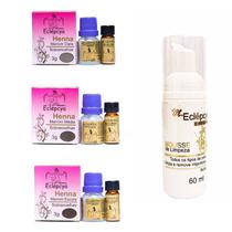 3 Henna Sobrancelhas Eclépcya 3g + Mousse de Limpeza 3 Henna Sobrancelhas Eclépcya 3g + Mousse de Limpeza