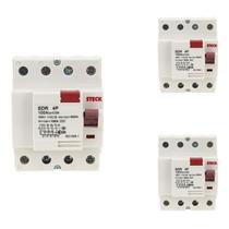 3 Interruptor 4 Polos Steck 100A Diferencial SDR4100003