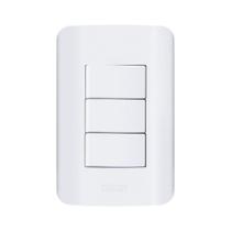 3 interruptores mdl sp 10a pl 4x2 branco linha canoa 2614 romazi