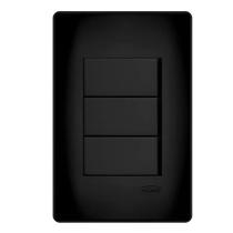 3 Interruptores Simples 10A/250V Habitat Black - Fame